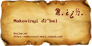 Makovinyi Ábel névjegykártya