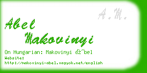 abel makovinyi business card